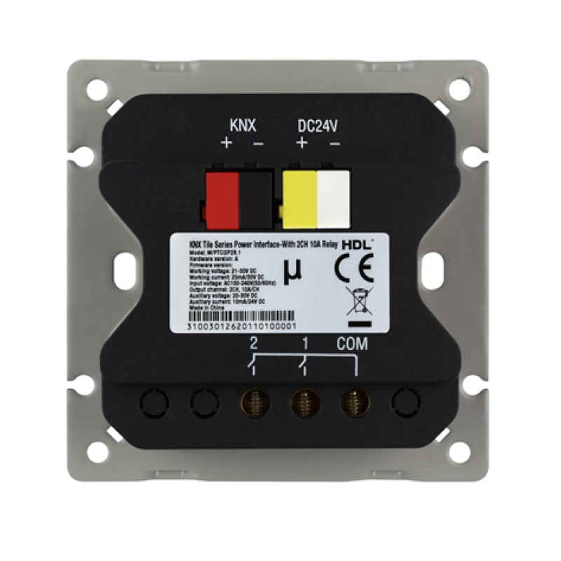 Interfaz de potencia serie KNX Tile: con relé de 2 canales y 10 A