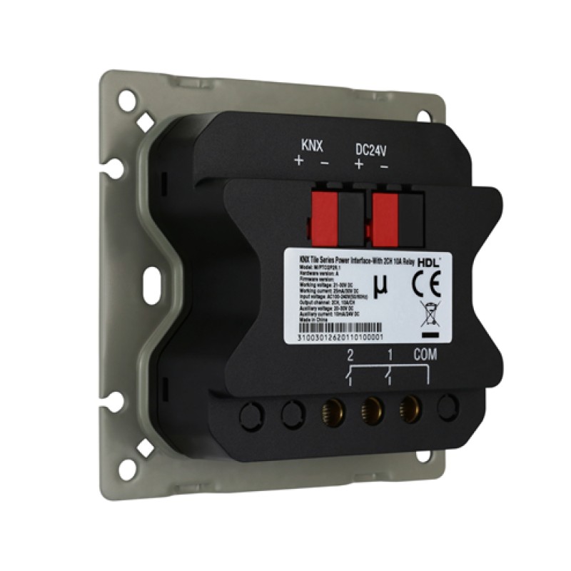 Interfaz de potencia serie KNX Tile: con relé de 2 canales y 10 A