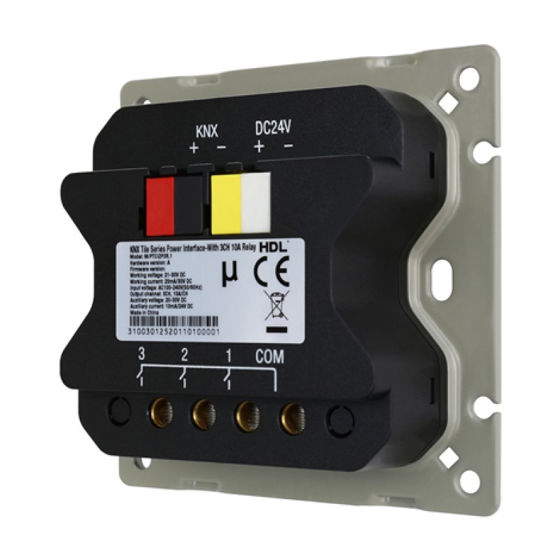 Interfaz de potencia serie KNX Tile: con relé de 3 canales y 10 A